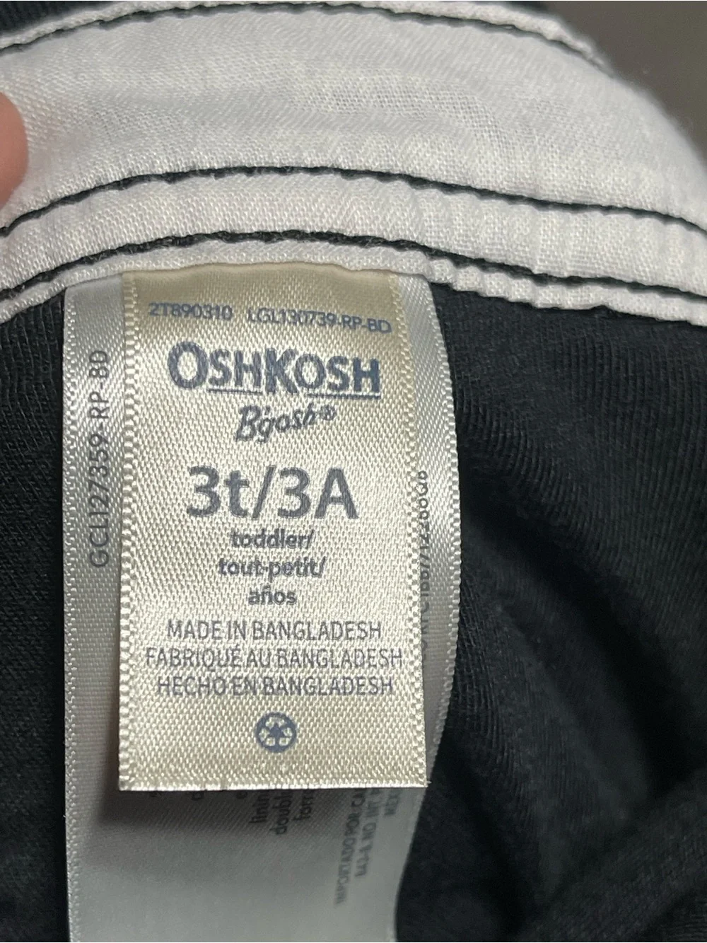 OshKosh B'gosh Black Corduroy Overalls with Small Red train Details